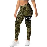 DECALVIBES Funktionsleggings Damen Leggings Basic Urban Side Forest Camouflage Blickdicht, 4-Wege-Stretch, elastischer Bund, weiches Material