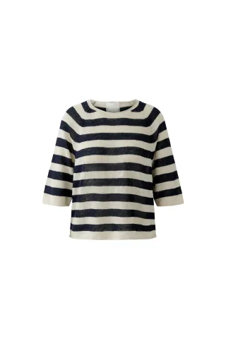 Oui - Leinen Pullover lt stone blue - Gr. - 34