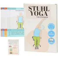 Seniori Trainingshilfe Stuhl Yoga Karten für Senioren XXL Format A5! Übungskarten, Perfekt für das tägliche Training mit Wochenplan