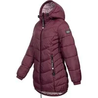 SUBLEVEL Steppjacke Damen Mantel mit Kapuze lange Winter Jacke Parka Stehkragen, Kapuze, flauschig, kuschelig, warm, Outdoor, Mantel