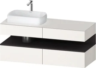Duravit Qatego Konsolenwaschtischunterbau wandhängend Weiß Supermatt 1400x550x600 mm - QA47650808400 QA4765080840010