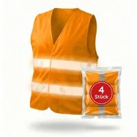 FLEXEO Warnweste Warnweste EN ISO 20471 (4-tlg) Sicherheitsweste Signalkleidung Signalweste, orange