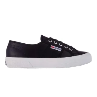 Superga - "2750" Sneaker für Damen, Nappaleder (Schwarz/Weiß)