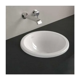 Villeroy und Boch Loop & friends Einbauwaschbecken 4A590001 rund, ohne Hahnlochbank, mit Überlauf, Ø 39 cm, weiß