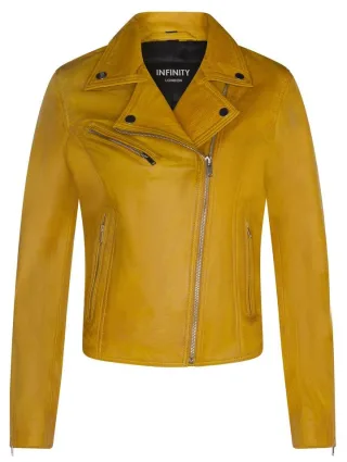 Klassische Damen-Brando-Bikerjacke aus Leder in Loughton