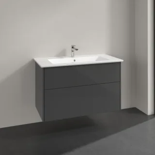 Villeroy & Boch Finero Waschtisch mit Unterschrank 100 cm S00503FPR1 Waschtisch-Set, 100 x 50 x 60 cm, 2 Auszüge, Glossy Grey