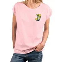 MAKAYA Print-Shirt Gin Tonic Gläser schöne modische Damen Tops Kurzarm Oberteile mit Druck