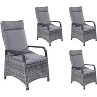 LC Garden Gartenstuhl Komido Dining Positionsstuhl Verstellsessel grau-mix (Positionsstuhl)