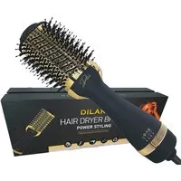 Dilara Elektrohaarbürste Warmluftbürste Föhnbürste 3 in 1 Haartrockner I Rundbürste mit Föhn, Salon-Styling in Minuten – mit Glanz, Volumen & perfektem Finish