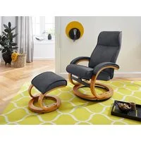 Home affaire Relaxsessel Lille, TV-Sessel, Sessel mit Hocker, Wohnzimmer, Schlaffunktion, Luxus-Microfaser Bezug und Holzgestell, Sitzhöhe 46 cm