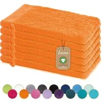 Lavea Waschhandschuh Bali Waschlappen 16x22 cm, Waschhandschuhe, kleine Handtücher, Weiches Bio-Baumwollfrottee (Set, 6-St), Gesichtshandtücher, GOTS-zertifiziert, extra saugstark mit 500g/m²