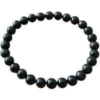 Steinfixx® Perlenarmband Turmalin (Schörl) Durchmesser 6mm, handgefertigt, in Geschenkbox (Länge 18,0 cm, 1-tlg., insgesamt 28 Perlen), AAA-Qualität aus Brasilien