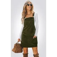 Cupshe Minikleid Corduroy-Fronttasche mit V-Ausschnitt