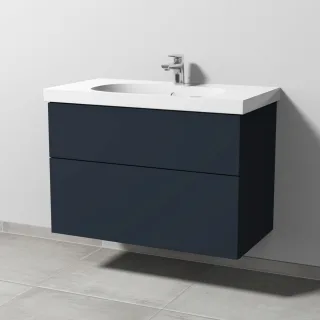 Sanipa 3way Waschtischunterbau zu Geberit Acanto Waschtisch mit 2 Auszügen, Marine-Matt SP4181R