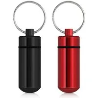 kwmobile Pillendose 2x Metall Pillendose (2 St), 4,8 x 1,7 x 1,7 cm - Tablettendose Box - Pillenbox Aluminium