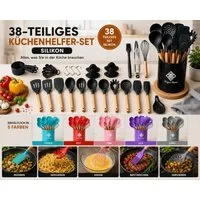 Faizee Home Kochbesteck-Set 38 tlg. Küchenhelfer Set in verschiedenen Farben Silikon (38-tlg)