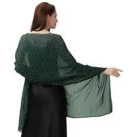 Zaewry Modeschal Glänzender Modeschal, Damen-Strass-Schal, modischer Chiffon-Schal, Stola für Abendkleider