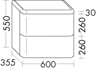 Burgbad Sideboard b:me Lack Matt 550x600x355 RAL-Farbe Matt, KOCI060F5989 KOCI060F5989