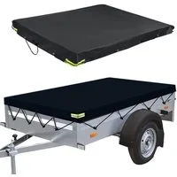 ELUTO Autoplane, Anhängerplane PKW Flachplane mit Gummiseil 214 x 122 x 13 cm
