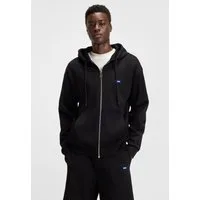 HUGO Kapuzensweatjacke Nadarasi mit Logo-Badge