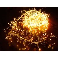 Arnusa LED-Lichterkette Cluster Leuchtdraht Büschel Lichterbündel LED warmweiß, 480-flammig, mit Steckernetzteil für Innen und Aussen