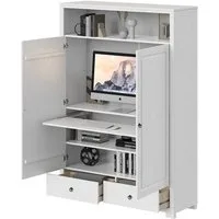 OTTO home Wäscheschrank Gotland! Home Office Schrank, Mehrzweckschrank, Büroschrank (H/B/T ca. 180/125/40cm) mit Ausziehregal, Schublade, stabil + langlebig, Massivholz made in EU