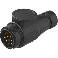 ProPlus Stecker 13-polig PVC System Jaeger Anhänger-Adapter, Schwarz Kunststoff Anhänger AHK Stecker