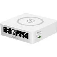 Marathon Funkwecker Digitaler Wecker mit kabelloser Ladestation und USB Anschluss