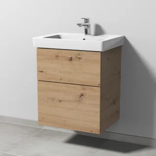 Sanipa 3way Waschtischunterbau zu Villeroy & Boch Subway 2.0 Waschtisch mit 2 Auszügen, Eiche Natura SM61185