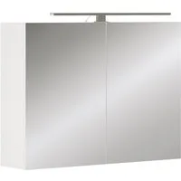 Vicco Badezimmerspiegelschrank Lavio, Weiß, 80 x 60 cm mit LED-Beleuchtung (1-St)