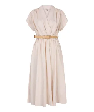 Esqualo - Kleid in A-Linie mit Plissee-Detail beige - Gr. - 36