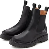 Elbsand Chelseaboots, Schlupfstiefel, Bikerboots, Sommerstiefelette Stiefelette aus Leder mit Stretch-Einsätzen, Lederstiefelette