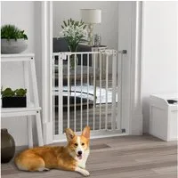 PawHut Hundegitter Türgitter ohne Bohren mit Auto-Close Treppengitter (Treppenschutzgitter, 1 St., Türschutzgitter Hunde), Metall, Kunststoff, Schwarz 80 x 2 x 77 cm