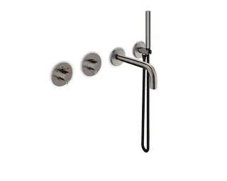 JEE-O slimline 01 Wand-Badkombination mit Thermostat, Umsteller, dark steel, 800-6479 800-6479