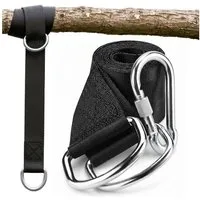 AMANKA Hängematte Befestigung - 3 m Baumgurt mit Karabiner für Hängematten & Hängesessel, Befestigungsset bis 150 kg - Baumstamm Gurt - Seilaufhängung Polyester