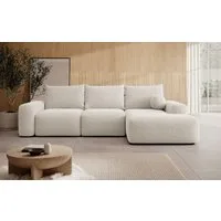 Selsey Ecksofa CARNOS, mit Schlaffunktion, Bettkasten, Chenille-Bezug, Ballkissen