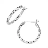Firetti Paar Creolen Schmuck Geschenk Silber 925 Ohrschmuck Ohrringe gekordelt strukturiert