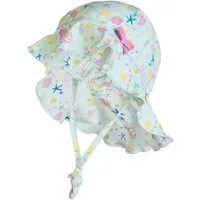 Sterntaler® Schirmmütze UV-Schutz 50+ Bademütze mit Nackenschutz Muschel (1-St) Bademütze mit Nackenschutz, Muschel-Muster, Bindeband & Schleife