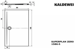 Kaldewei Duschwanne SUPERPLAN ZERO Mod.1586-5, 800 x 1500, sm100,PEFF,Wt extrafl. 358647983676