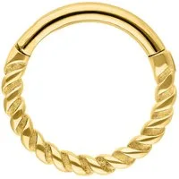 Wildcat Nasenpiercing Twisted Rope Clicker für Ohr, Nase, Lippe, Bauchnabel, 1 Stück, Chirurgenstahl 316L - wasserfest, hautverträglich, Gold