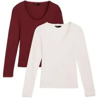 Friends Like These Langarmshirt Friends Like These Oberteile mit Spitze, 2er-Pack (2-tlg)
