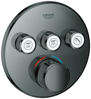 GROHE Thermostat Grohtherm SmartControl 29121 FMS rund 3 ASV hard graphite, 29121A00 29121A00