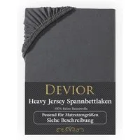 Devior Spannbettlaken Heavy aus 100% Baumwolle mit 160 g/m² - Blickdicht mit Einlaufschutz, Jersey, Gummizug: Rundumgummizug, Laken bis 15cm Matratzenhöhe - Spannbettlaken 140 x 200 cm Blickdicht