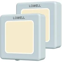 LQWELL LED Steckdosenleuchte Nachtlicht Steckdose Faltbar mit Dämmerungssensor, LED fest integriert, Nachtlampe Einstellbare Helligkeit, Automatisch Steckdosenlicht, Orientierungslicht Warmweiß, Bewegungsmelder, 1/2/3 Stück LED Nachtlicht Kinder