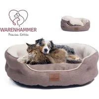 Warenhammer Tierbett Orthopädisches Premium Hundebett, Katzenbett, flauschig weich, für Katzen oder kleine Hunde, 2 Teilig mit Wendekissen / kühlende Sommer oder wärmende Winterseite