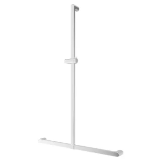 Villeroy und Boch Vicare Desing Handlauf 92171461 119 x 80 cm, Aluminium verchromt, T-Form mit Brausehalter
