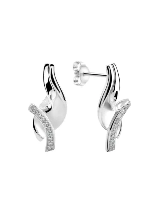 Zeeme Silber Ohrstecker 925/- Sterling Silber rhodiniert Zirkonia