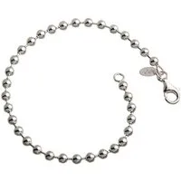 Silberkettenstore Silberarmband Kugelkette Armband 4mm - 925 Silber, Länge wählbar von 16-25cm
