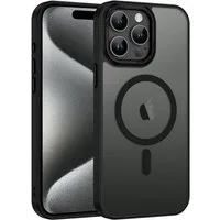 CoolGadget Handyhülle Magnet Hülle für iPhone 15 Pro Max Schutzhülle mit Metall Kamerarahmen 6,7 Zoll, magnetisches Schutzcase Matt Stoßfest kompatibel mit Magsafe Zubehör