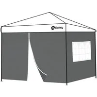 Sekey Pavillonseitenteil 2er Set Pavillon Seitenteile Seitenwand für Faltpavillon 300 x 300 cm, Mit Reißverschluss, mit Fenster / auch für 300 x 600 cm, 300 x 900 cm